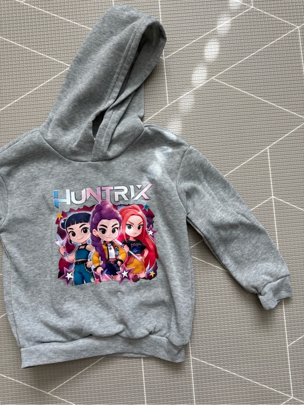 Baby girl/Toddler Grey Hooded Sweatshirt with K Pop Huntrix•••5T Demon hunters